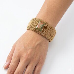 Elegant Bronze Bracelet with Stone Accent